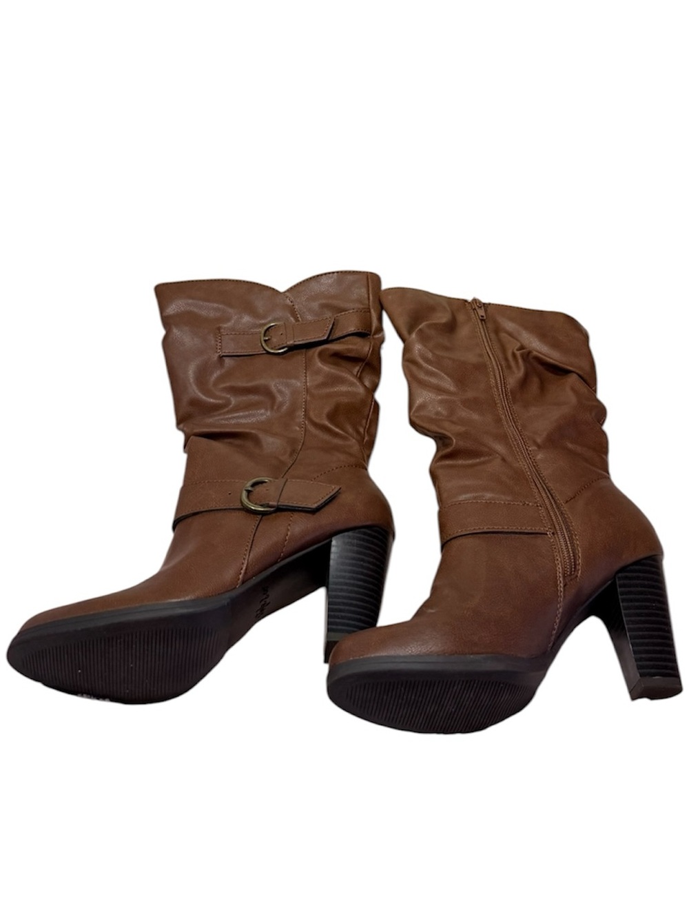 Style & Co. Women’s Mid-Calf Brown Heeled Boots Size 6 1/2 M - Picture 2 of 11